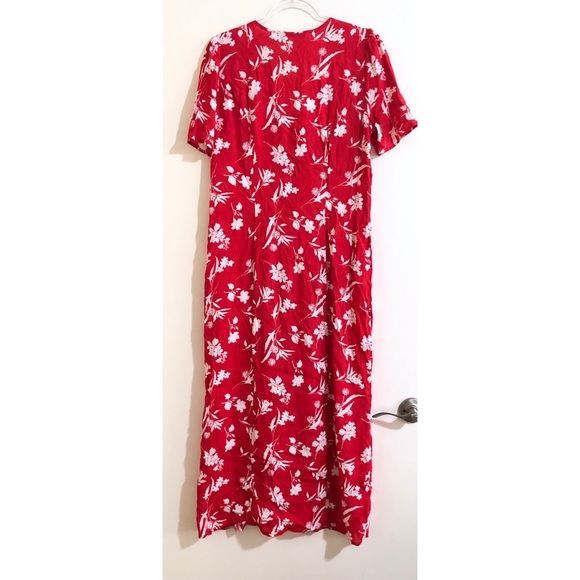 Zara Red and White Floral Midi Dress - Picture 3 of 5